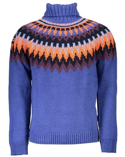 Napapijri Chic High Neck Contrast Sweater - Blue