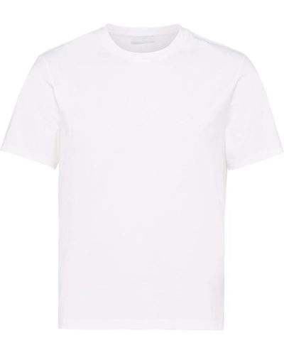 Prada T-shirt Round Neck White - Xl Bianco