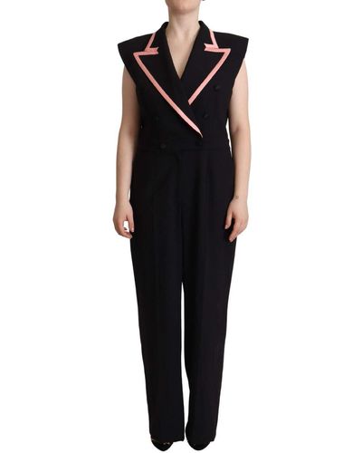 Dolce & Gabbana Elegant Sleeveless Wool Blend Jumpsuit - Black
