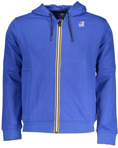 K-Way Chic Hooded Sweatshirt With Contrast Details - Blue