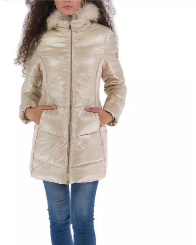 Yes-Zee Beige Polyamide Jacket & Coat - Natural