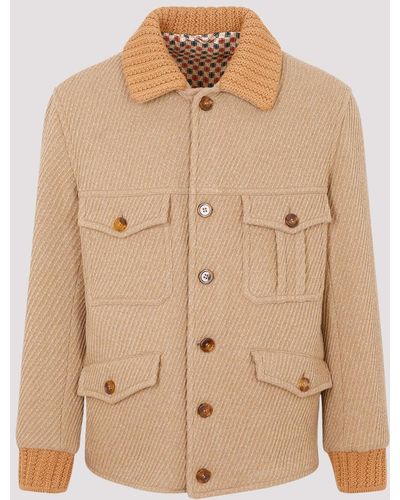 Etro Beige Wool Jacket - Natural