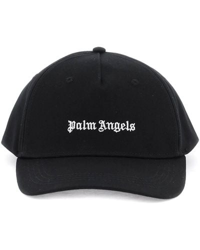 Palm Angels Embroidered Logo Baseball Cap With - Black