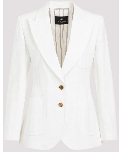 Etro Natural White Viscose Jacket