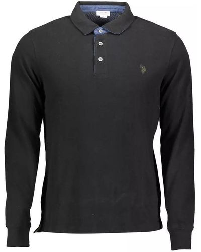 U.S. POLO ASSN. Black Cotton Polo Shirt