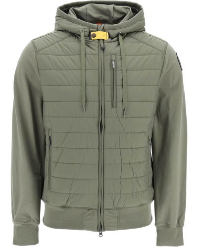 Parajumpers Jersey Jacket With Padded Panel - Green