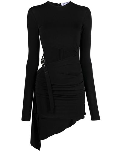 The Attico Buckle-detailed Jersey Dress - Black