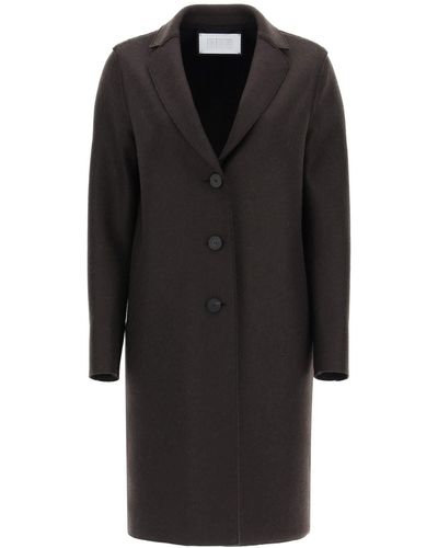 Harris Wharf London Boxy Coat In Pressed Wool - Brown