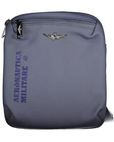 Aeronautica Militare Sleek Shoulder Bag With Contrasting Details - Blue