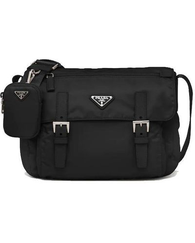 Prada Re-nylon Triangle Logo-plaque Shoulder Bag - U Nero - Black