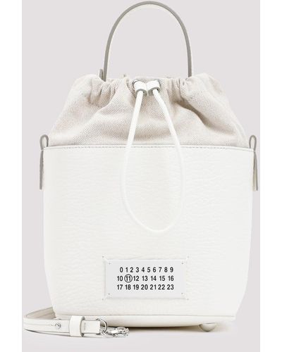 Maison Margiela Anisette Leather Bucket Bag - White
