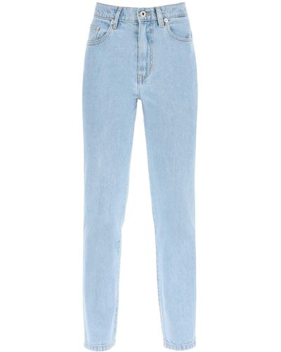 KENZO Straight-leg Bleached Jeans - Blue