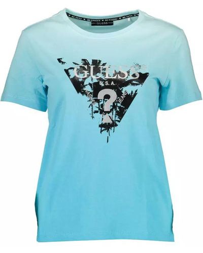 Guess Cotton Tops & T-shirt - Blue