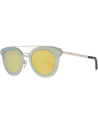 Police Spl349 Mirrored Butterfly Sunglasses - White