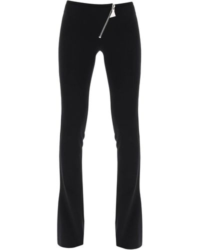The Attico Bootcut Pants With Slanted Zipper - Black