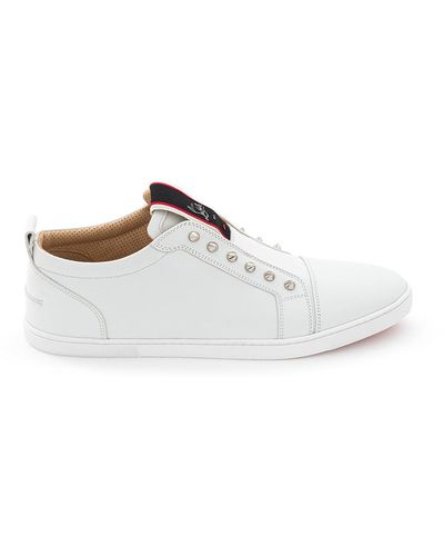 Christian Louboutin F.a.v Fique A Vontade Trainer In White Leather