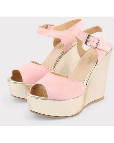 Made in Italia Betta Wedge Sandals - Pink
