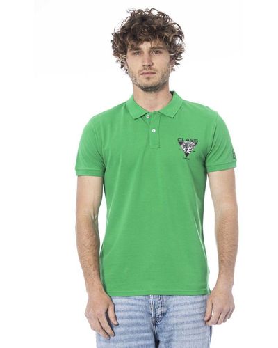Class Roberto Cavalli Green Cotton Polo Shirt