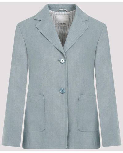 MAX MARA'S Light Blue Socrates Linen Jacket