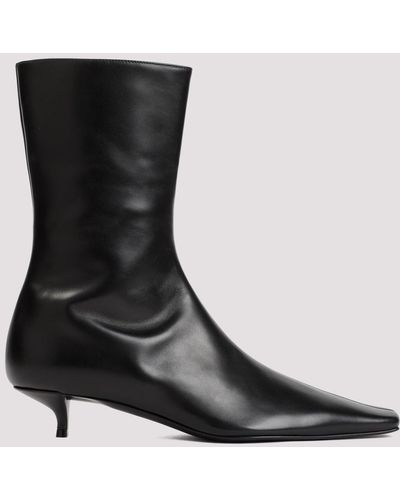 The Row Black Nappa Leather Shrimpton Boots
