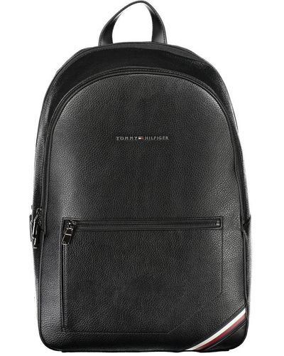 Tommy Hilfiger Elegant Urban Backpack With Contrast Details - Black