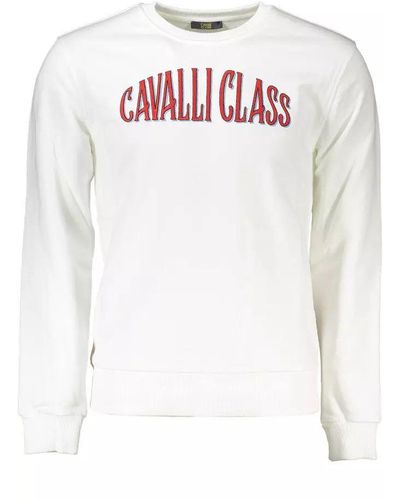 Class Roberto Cavalli White Cotton Sweater - Pink