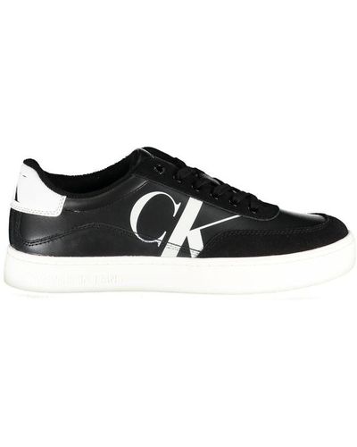 Calvin Klein Elegant Lace-Up Trainers With Contrast Details - Black