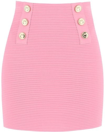 Pinko Cipresso Mini Skirt With Love Birds Buttons - Pink