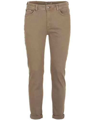 Fred Mello Brown Cotton Jeans & Pant - Natural