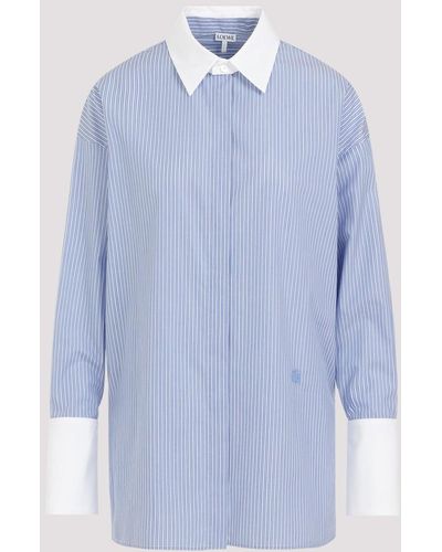 Loewe Blue Cotton Deconstructured Shirt