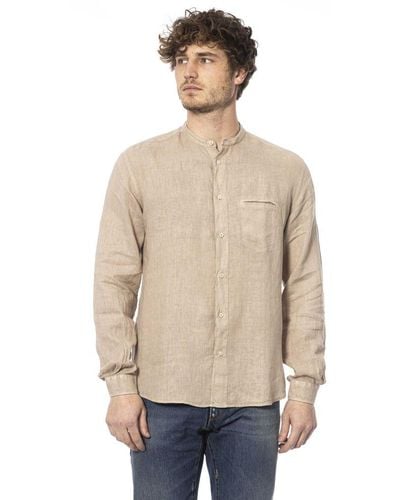 DISTRETTO12 Beige Linen Shirt - Natural