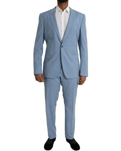 Dolce & Gabbana Light Polyester Martini Formal 2 Piece Suit - Blue