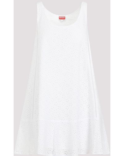 KENZO White Broderie Anglaise Cotton Mini Dress