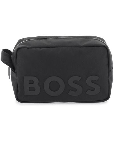 BOSS Recycled Material Beauty Case In - Black