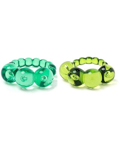 La Manso Double Bubbles Ring - Green