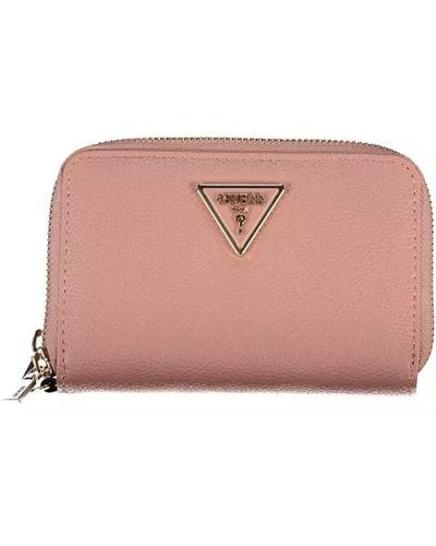 Guess Chic Pink Double Wallet With Contrasting Accents