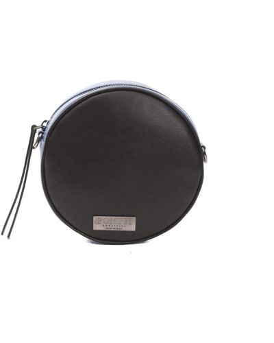 Pompei Donatella Chic Leather Oval Crossbody Bag - Black