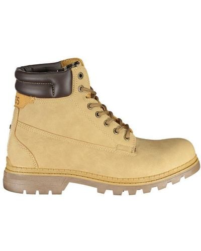 Carrera Lace-Up Boots With Contrasting Detail - Natural
