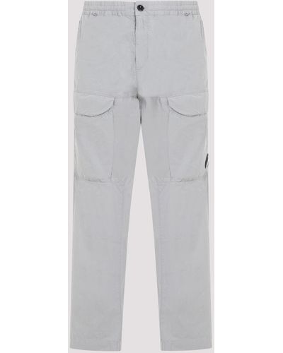 C.P. Company Grey Loose Cotton Cargo Trousers