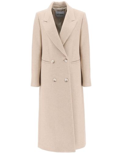 IVY & OAK Cayenne Double Breasted Wool Coat - Natural