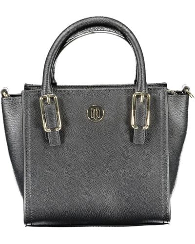 Tommy Hilfiger Elegant Black Shoulder Bag With Contrasting Details