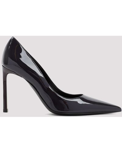 Sergio Rossi Purple Liya Patent Leather Court Shoes - Black