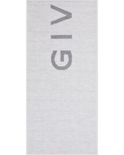 Givenchy Grey Double Face 4g & Wool Scarf - White