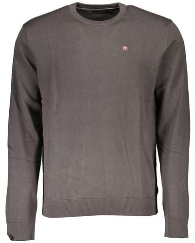 Napapijri Classic Crew Neck Cotton Sweater - Gray