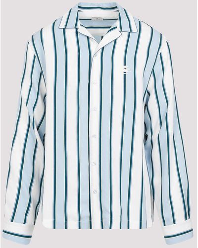 Etro Striped Bowling Viscose Shirt - Blue