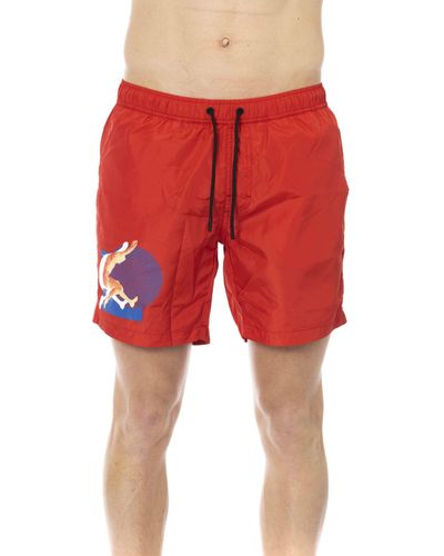 Bikkembergs Vibrant Degradé Swim Shorts For - Red