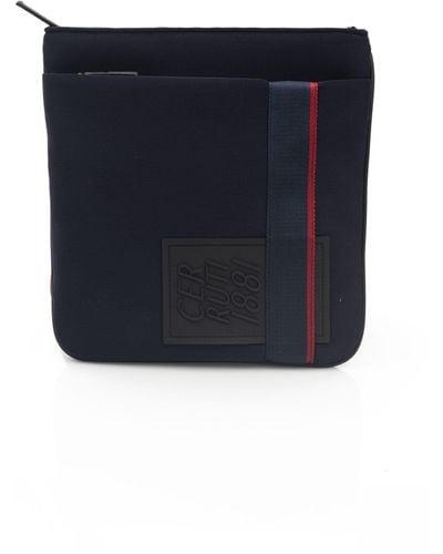 Cerruti 1881 Sleek Messenger Bag With Logo Detail - Blue