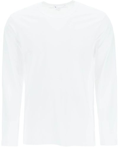 Comme des Garçons Comme Des Garcons Shirt Long-sleeved T-shirt With Logo Print - White