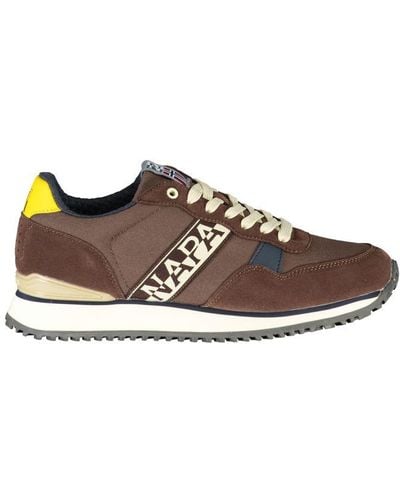 Napapijri Chic Lace-Up Trainers With Contrast Detail - Brown
