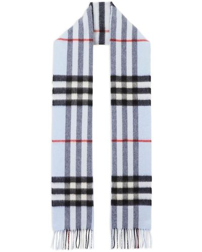 Burberry Checked Cashmere Scarf - White